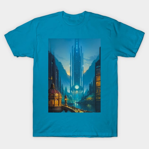 Solarpunk City - Gorgeous Tower Building T-Shirt by CursedContent